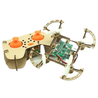 DIY Wooden Remote Control Drone Assembly Kit Remote Control Quadcopter Aircraft Altitude Hold Learning Flying Stem Educa