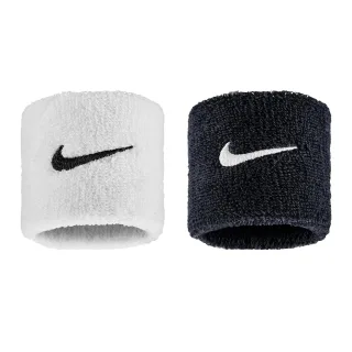 Nike - "Classic" Schweißband, Swoosh (2er-Pack) (Schwarz/Weiß)
