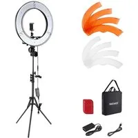 Neewer Ringlicht RL-18 Ringlicht mit Stativ Set:45cm Außen 55W 5600K LED Ringleuchte, Dimmbare, mit Bluetooth Fernbedienung, für Handy/Kamera YouTube TikTok