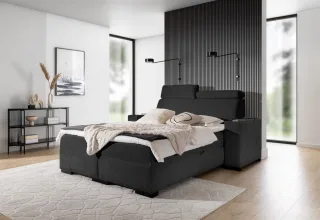 Boxspringbett Bett NESTOR 180x200cm Set.2 in Stoff Dress Me Schwarz