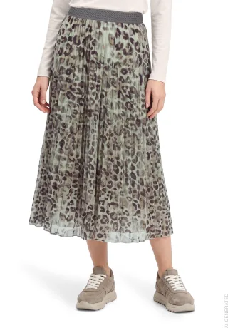 Betty Barclay - Plisseerock Grau/Beige - Gr. - 38