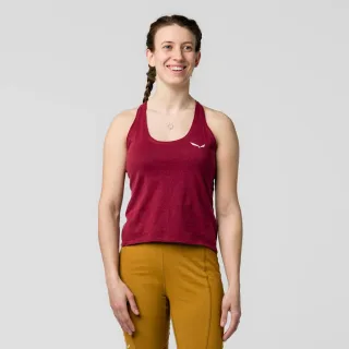 SALEWA - Lavaredo Hemp Cropped Tanktop Damen - Rot (Gr.40)