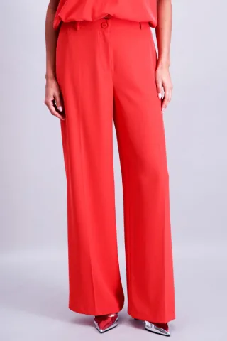 signe nature - Elegante Marlenehose mit weitem Bein pink/orange - Gr. - 44