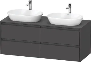 Duravit Ketho.2 Konsolenwaschtischunterbau wandhängend Graphit Matt 1400x550x568 mm - K24898B4949000 K24898B49490000