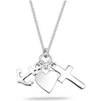 Elli Kette mit Anhänger Herz Anker Kreuz Glaube Liebe Hoffnung 925 Sterling Silber, Anker