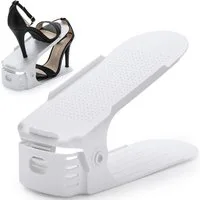 Goods+Gadgets Schuhstapler platzsparender Schuhstapler–Schuhorganizer fur regal & höhenverstllbar, im Schuhregal Schuhordner - 1 Paar