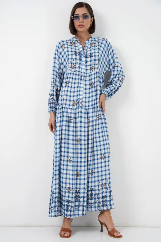 Musterhaftes V-Ausschnitt Maxikleid
