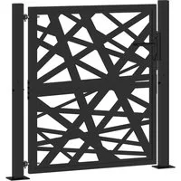 vidaXL Gartentor Gartentor Schwarz 100x100 cm Stahl Lichtdesign