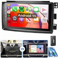 MOPECT Für Smart Fortwo 451 2005-2015 Android 15 NAVI Autoradio (RDS, Digitalradio (DAB), FM, 2 DIN Carplay Bluetooth Navigationsgeräte Rückfahrkamera(optional)