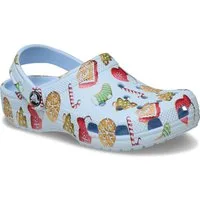 Crocs Classic Clog K Clog Weihnachtsschuh, Hausschuh mit buntem Festive Print