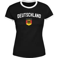 MoonWorks Print-Shirt Klassisches Damen WM-Shirt Deutschland Flagge Retro Trikot-Look