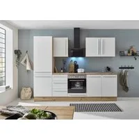 KOCHSTATION Küchenzeile KS-Florida mit 38mm starker Arbeitsplatte, Breite 270 cm, wahlweise mit E-Geräten, Soft-Close-Funktion