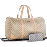 Carla Faustini Einkaufstrolley Reisekoffer Reisetasche Stoffkoffer Rollkoffer Koffer, inkl. Geldbeutel 48 x 28 x 25 cm