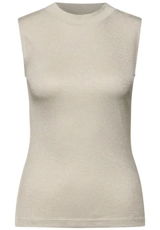 Street One - Glitzerndes Top beige - Gr. - 36