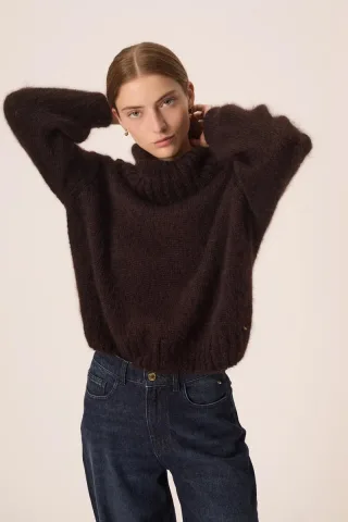 des petits hauts - Pullover mit Ballonärmeln - Chalma braun - Gr. - 1