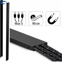 Hama Kabelkanal Metall Kabelkanal 0,9m Kabelleiste Magnetisch (Set, 1-St., Kabelkanal + Zubehör), Magnet Kabelleiste Leitungskanal Kabel Kanal Wand Boden Büro TV PC