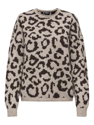 ONLY - ONLJADE ANIMAL LS O-NECK KNT NOOS - Gr. - S