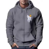 Neverless Sweatjacke Zip-Hoodie Herren Polygon Wolf Wald Sweatjacke Kapuze Print Outdoor