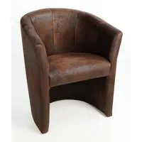 Kamil Cocktailsessel Design Sessel Clubsessel Loungesessel Farbe Antik Braun Microvelours (1 Set, 1-St., 1 Sessel), Lieferung kommt Aufgebaut