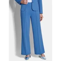 GOLDNER Stoffhose Kurzgröße: Jersey-Hose mit Biesen Viskosehose mit Rundum-Dehnbund, Reißverschluss-Optik und 7/8-Länge