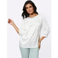 creation L Klassische Bluse Jacquard-Bluse 3/4-Arm