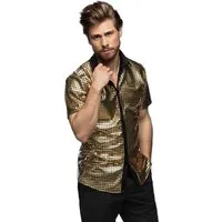 Boland Kostüm Disco Hemd für Herren gold