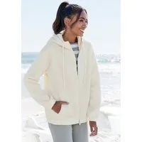 Elbsand Fleecejacke Übergangsjacke aus Teddy-Fleece mit verstellbarer Kapuze
