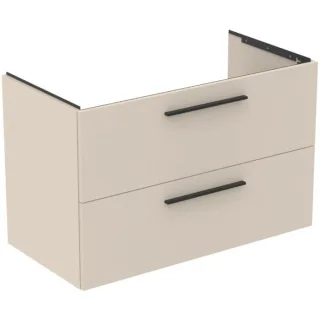 Ideal Standard i.life B Möbelwaschtischunterschrank T5584NF 2 Auszüge, Siphon links 1000x505x630mm Sandbeige matt