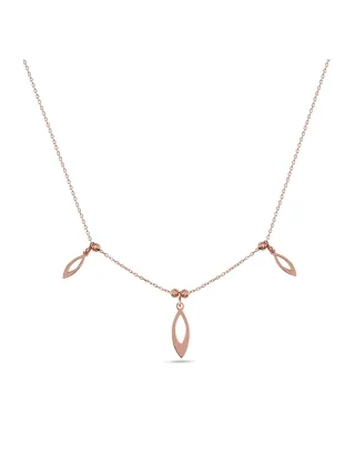 Dkeniz Anhänger mit Kette 925/- Sterling Silber rosévergoldet Pure Geometrie Silberkette