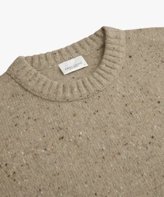 Profuomo - Brauner Donegal Crewneck Braun - Gr. - XL