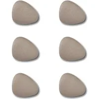 Basera® Glasuntersetzer 6er-Glasuntersetzer-Set Kunstleder gebogen, 6-tlg., metallic taupe, 12 x 10 cm