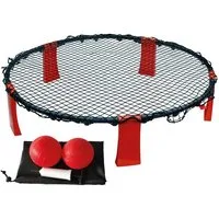 Carromco Spiel Roundnet, Spike Action Ball Spielset, Abschlagball, Spikeball, Trampolin-Tennis, Bounce Ball, mit 2 Bällen, Pumpe und Tasche