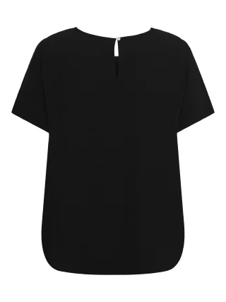 ONLY CARMAKOMA - CARVICA S/S TOP WVN NOOS Black - Gr. - 50