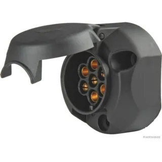 Elparts Steckdose flach 7-polig 6V bis 12V Belastbar bei 12V 16 A (1,5 mm2), 25 A (2,5 mm2)
