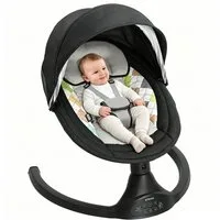 AUDEW Babywippe elektrisch Babyschaukel 5 Gang Schaukelstuhl, mit Fernbedienung, bluetooth Musik, Moskitonetz und 2 x Spielzeug
