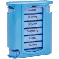 Wellgro Pillendose Tablettenbox für 7 Tage je 4 Fächer