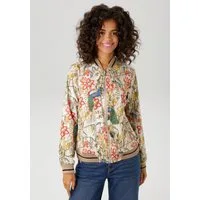Aniston CASUAL Blouson mit farbenfrohen Pfauen und Blumen bedruckt