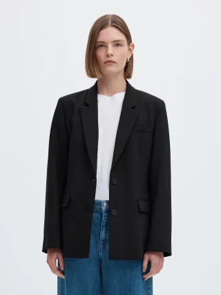 selected women - SLWRITA LS CLASSIC BLAZER FD NOOS Schwarz - Gr. - 36