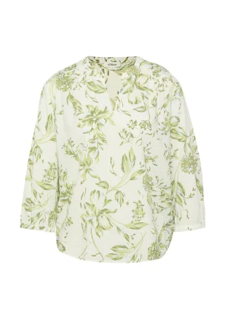 s.Oliver - Bluse creme/grün/mehrfarbig - Gr. - 40