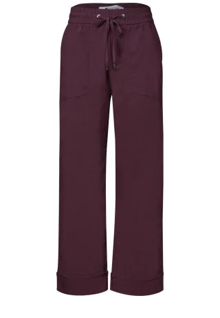 Street One - Straight Leg Hose im Casual Fit mit Turn-Up rustic rouge - Gr. - 28