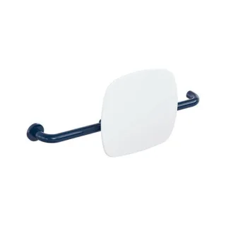 Hewi 801 Rückenstütze 801.51.9261L50 Wandabstand 150mm, Ausführung links, Lehne signalweiß, stahlblau