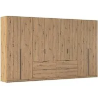 OTTO home Drehtürenschrank Kleiderschrank Schrank Garderobe AGORDO mit Dekor- oder Hochglanzfront (in zwei Griff-Farben, Breite 360 cm) mit Außenschubkästen, Serie in 7 Breiten und 2 Höhen MADE IN GERMANY