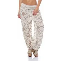 malito more than fashion Haremshose malito Damen Pumphose mit Kreis Muster, Haremshose zum Tanzen, Aladi Sommerhose mit elastischem Bund und Kreis Muster Einheitsgröße