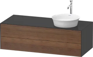 Duravit White Tulip Konsolenwaschtischunterbau wandhängend Amerikanischer Nussbaum & Graphit Matt &  WT4987R77H1