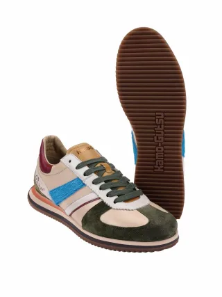 Kamo Gutsu Herren Low-Top-Sneaker Giro 005 Beige 70 % Kalbleder, 20 % Kalbvelours, 10 % Ponyhaar