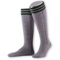 Lusana Trachtensocken Kniestrümpfe Herren - L8995R - mittelgrau, dunkelgrau