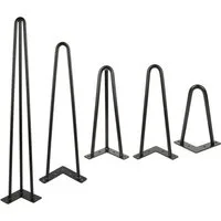 JEOBEST Tischbein 4er Set Haarnadel Tischbeine Metall, DIY Möbelfüße, Hairpin Legs, (2 Streben) mit Bodenschoner und Schrauben Verfügbar, Größenwahl