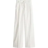 OPUS Stoffhose weiß, Casual, Baumwolle, Unifarben, Wide Leg, Mittel