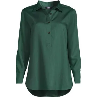 Schlupfbluse aus TENCEL, Damen,  Grün, Kunstseide/Lyocell (Viskose), by Lands' End
