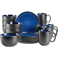 MÄSER Frühstücks-Geschirrset NIARA, Frühstücks Set, Steinzeug (18-tlg), 6 Personen, Steinzeug, Geschirr-Set, Service